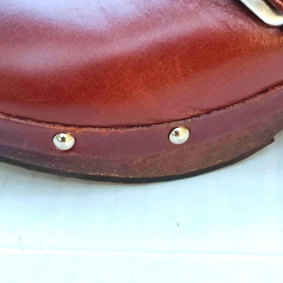 Michael Kors Brown Soft Leather Cross Strap  Buckle Women's Clogs Size 9M - Picture 4 of 8